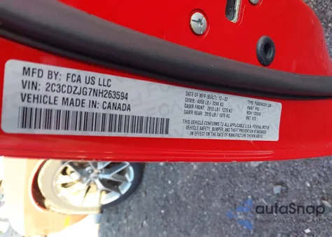 2022 Dodge Challenger Gt z USA, uszkodzony, nr VIN 2C3CDZJG7NH263594